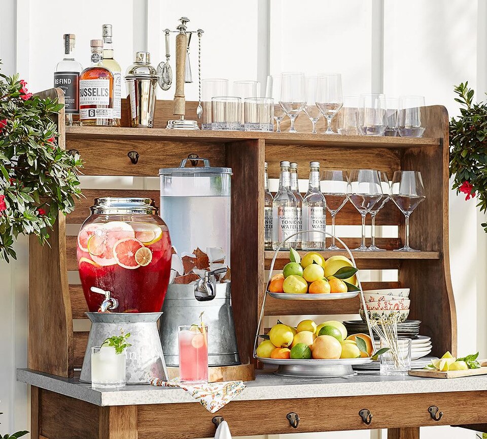 Galvanised Metal Drink Dispenser Stand Pottery Barn Australia